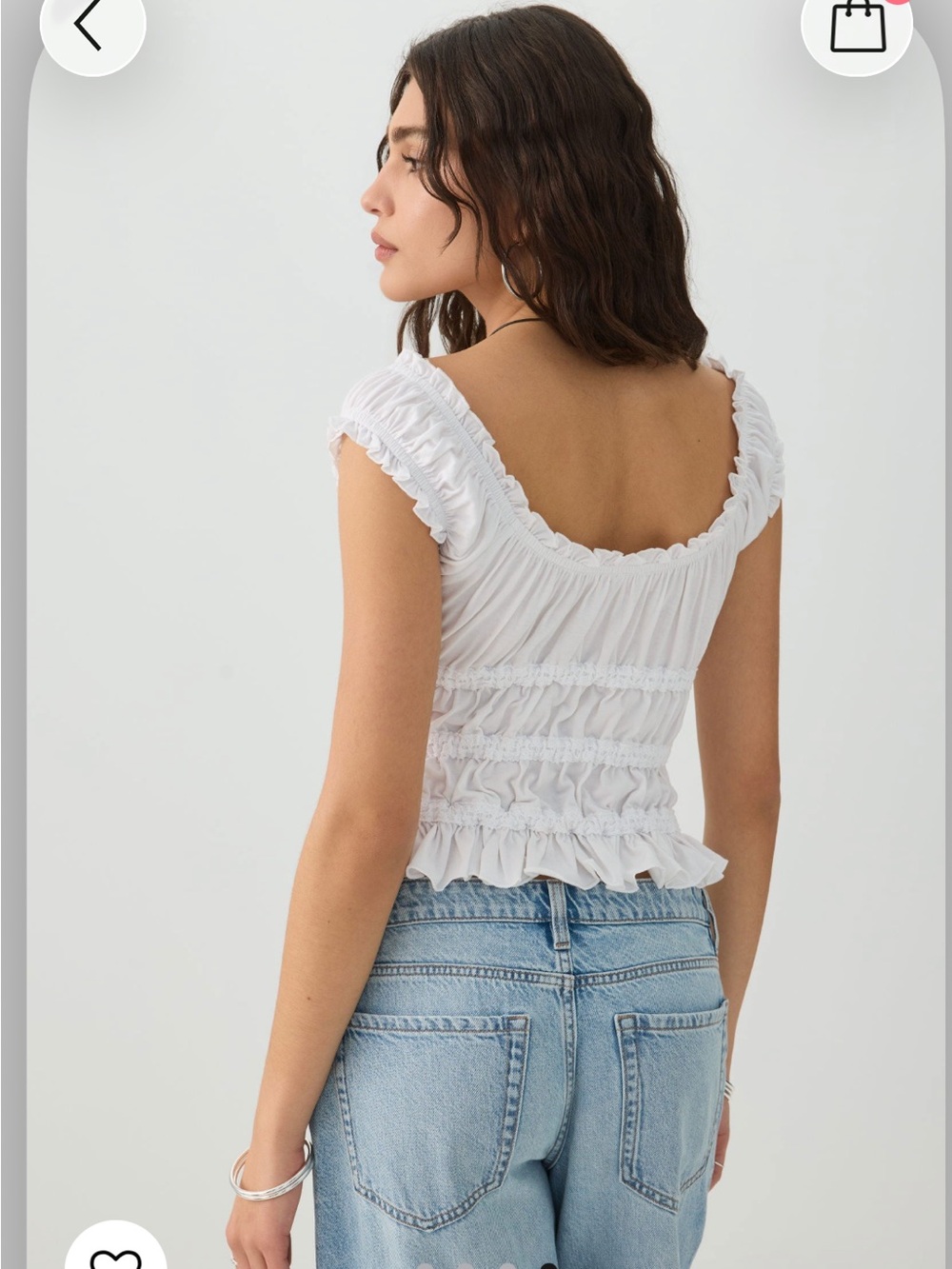 Ardene White Ruffled Smocked Tank - Picture 2 of 4